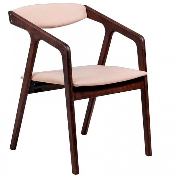 Стул деревянный для дома Fendi, каркас коричневый, велюр бежевый - Вид 2