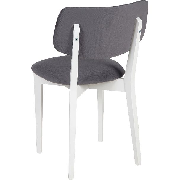 Комплект деревянных стульев с мягким сиденьем Мэти Белый/Серый велюр, 4 шт. - Вид 5