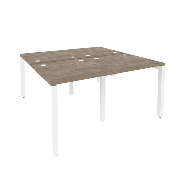 Onix Рабочая станция на П-образном м/к O.MP-D.RS-4.0.8 Тиквуд темный/Белый металл 1560*1635*750 - Вид 1