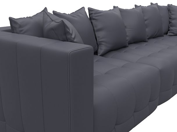 Диван прямой Лига-052 НПБ Лонг Экокожа серый - Вид 4