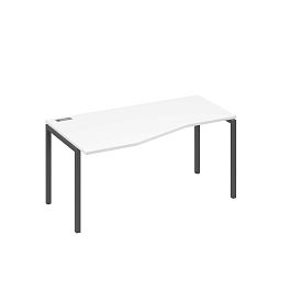 Стол эргономичный левый "Техно" на металлокаркасе DUE A4 А4 Б2 065 БП белый премиум / металлокаркас антрацит - Фото предпросмотра