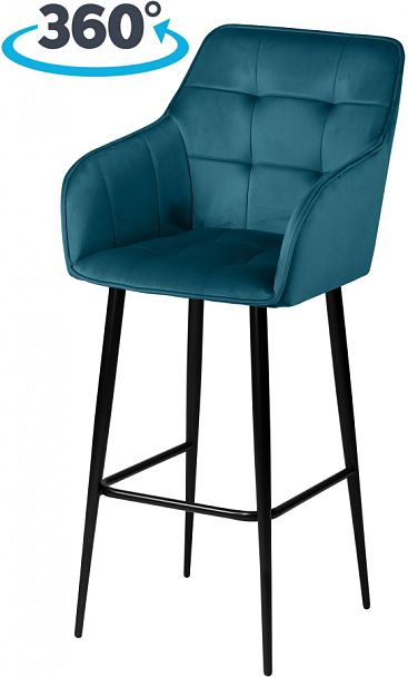 Барное поворотное кресло Мони К, Confetti izumrud/черный - Вид 1