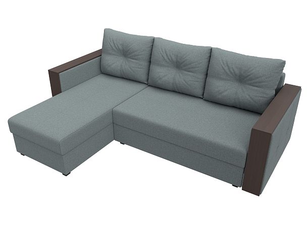 Диван угловой Валенсия Лайт левый угол Рогожка серый - Вид 5