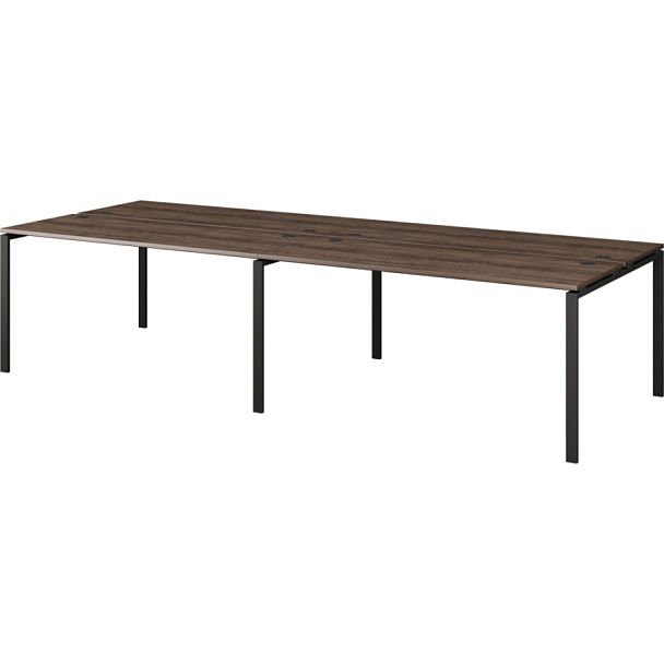 Бенч двойной на 4 рабочих места АМБ-004.60-4 дуб апрель/Антрацит 3200x1236x760 Арго-М - Вид 1