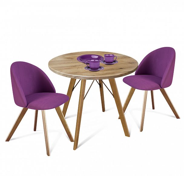 Стол со стульями Sheffilton SHT-DS71 кофейный трюфель/сангай/прозрачный лак - Вид 2