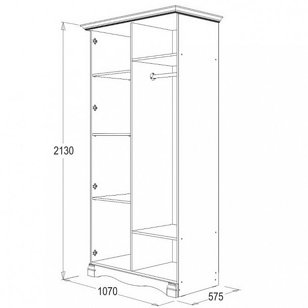 Шкаф "Ольга 1Н" 2-х дверный - Вид 2