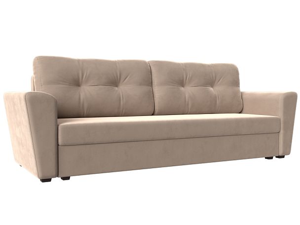 Диван прямой Амстердам Лайт (полностью велюр бежевый) - Вид 1