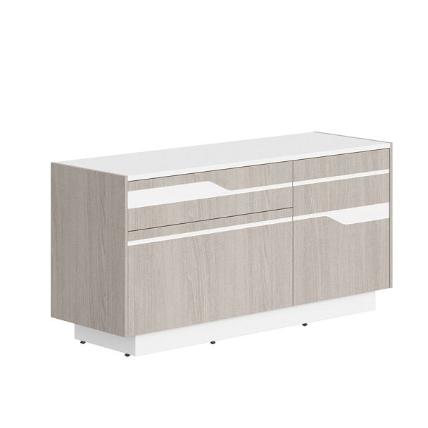 Тумба СФ-572103 Дуб серый/Белый премиум 1300х430х645 LINE - Вид 1
