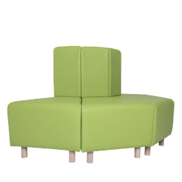 Диван Круг, экокожа Nitro Green, ножки бук морилка белая - Фото предпросмотра