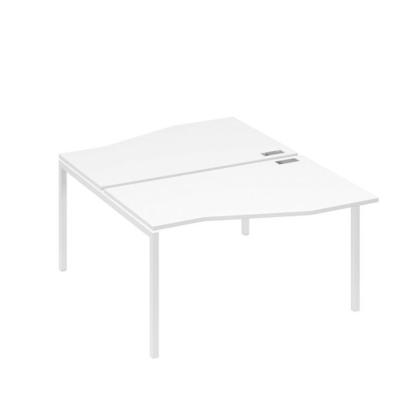 Рабочая станция каркас DUE столы (2х140) Техно A4 А4 Б2 190 БП белый премиум / металлокаркас белый - Вид 1