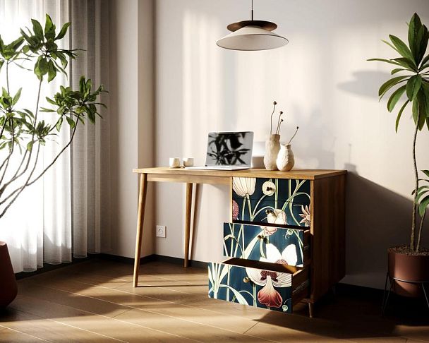 Стол рабочий Berber с одной тумбой арт BB31/Print_54 - Вид 2