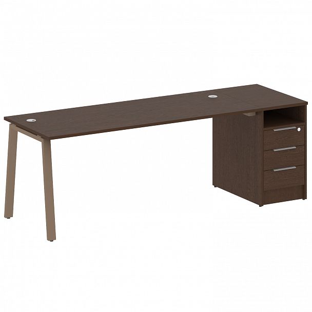 Рабочая станция "Metal System" БА.РС-СТП -1.5 венге/мокко - Вид 1