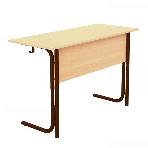 Стол ученический 100РВ, 2-местный, регулируемый на круглой трубе (м/к Коричневый, Серый, Черный), гр.5-7 - Вид 4