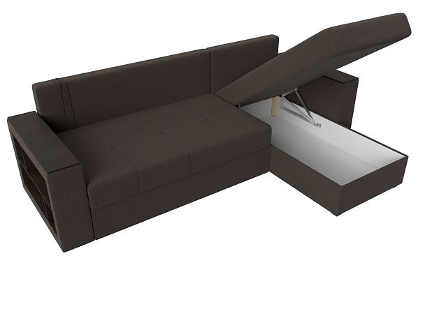 Диван угловой Дубай Лайт правый угол Рогожка коричневый - Вид 9