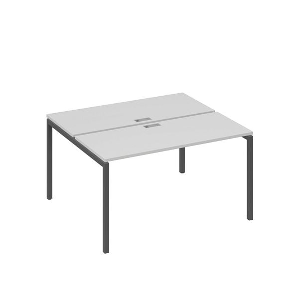 Рабочая станция на опорах DUE (2х140) A4 А4 Б2 171 БП серый / металлокаркас антрацит - Вид 1