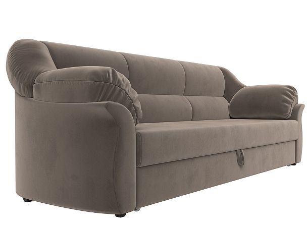 Диван прямой Карнелла (полностью велюр коричневый) - Вид 3