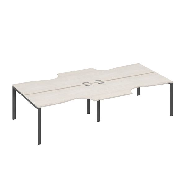 Рабочая станция опоры UNO (4х160) столы Классика A4 А4 Б1 185-2 БП дуб / металлокаркас антрацит - Вид 1