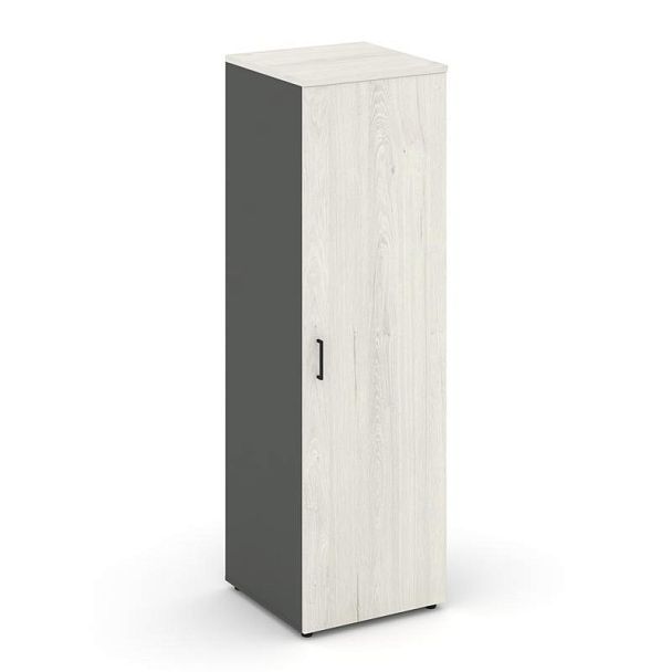 Стайл Проджект Гардероб узкий глубокий SN.GB-002 Антрацит/Дуб Наварра/Черный Ручки 600*600*1982 - Вид 1