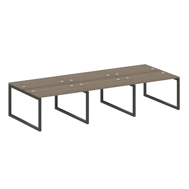 Metal System Quattro Р. ст. на 6 раб. места на О-образном м/к 50БО.СМ-6.2 Вяз/Антрацит металл 3600*1475*750 - Вид 1