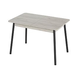 Стол Лион 2 ЛДСП (Подстолье косое черное) НЕ ВЫБИРАТЬ Дуб крафт белый - Фото предпросмотра