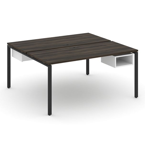 Concept Рабочая станция 2 сторонняя с подвесными тумбами на 2 места CN.DRS-104 Дуб Мали/Белый Бриллиант/Металл Черный 1580*1480*750 - Вид 1