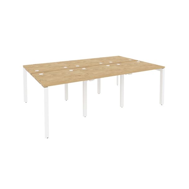 Onix Рабочая станция на П-образном м/к O.MP-D.RS-6.0.7 Тиквуд светлый/Белый металл 2340*1475*750 - Вид 1