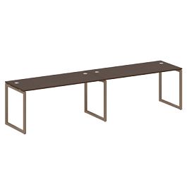 Metal System Quattro Р. ст. на 2 раб. места на О-образном м/к 40БО.СМ-2.4 Венге/Мокко металл 3200*720*750 - Фото предпросмотра