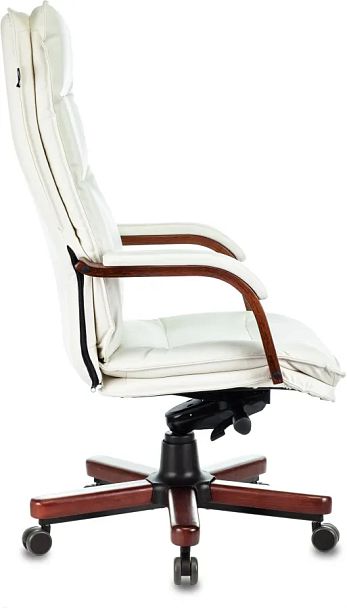 Кресло руководителя Бюрократ T-9927Walnut слоновая кость кожа крестов. металл/дерево - Вид 2