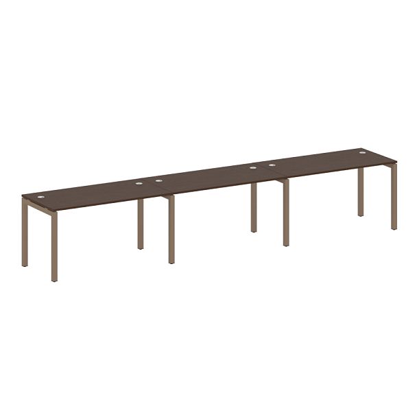 Metal System Quattro Р. ст. на 3 раб. места на П-образном м/к 50БП.СМ-3.3 Венге/Мокко металл 4200*720*750 - Вид 1