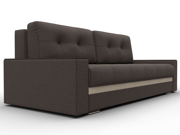 Диван прямой с декором Лига-096 НПБ Рогожка;Экокожа бежевый - Вид 3