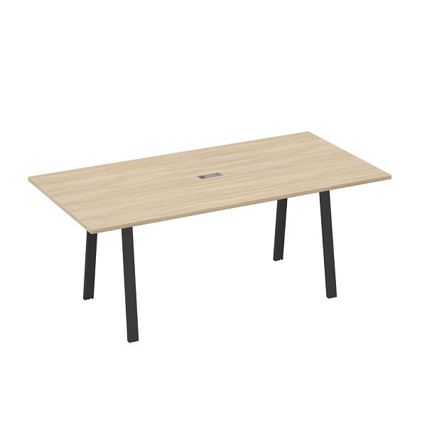 Стол 200 переговорный на металлокаркасе TRE A4 А4 Б3 123 БП дуб скандинавский / металлокаркас антрацит - Вид 1