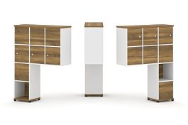 Concept Надставка высокая CN.DNV-009 Сандал Янтарный/Белый Бриллиант/Металл Черный 1099*350*1486 - Фото предпросмотра