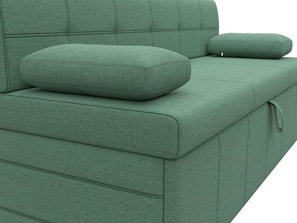 Диван кухонный прямой Лео Рогожка зеленый - Вид 4