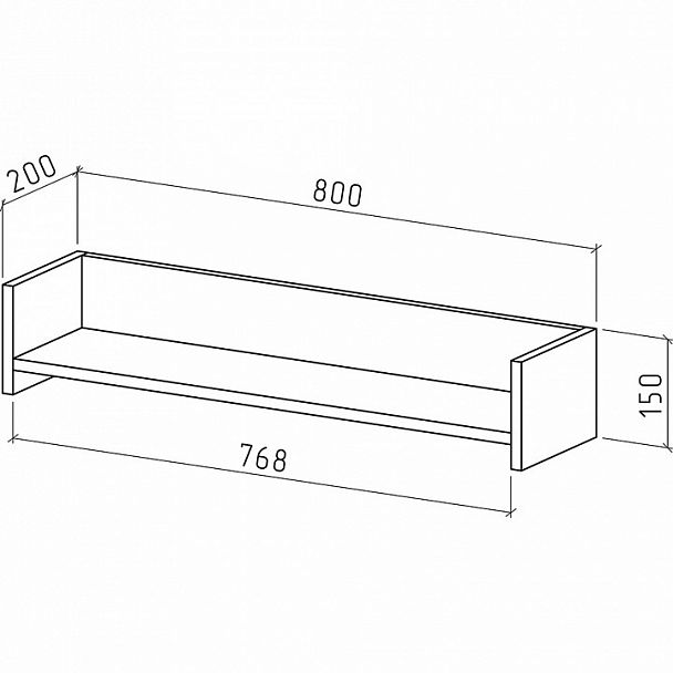 Полка навесная Лайт-48 - Вид 2