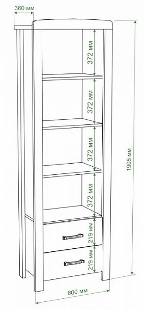 Стеллаж комбинированный Бартоло ВТД Карамель - Вид 3
