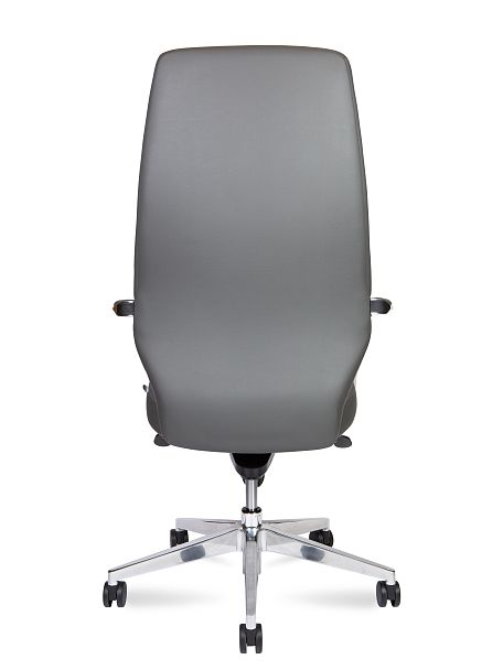 Кресло офисное / Capital Grey / алюминиевая  база / серая экокожа - Вид 5