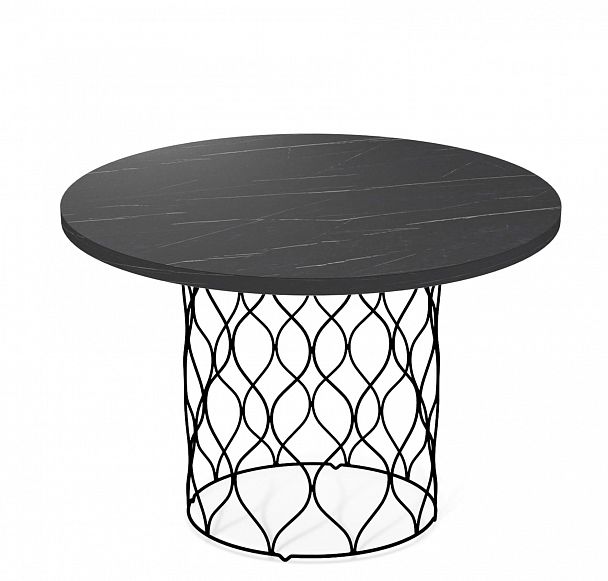 Столик журнальный SHT-TU49/TT 60 ЛДСП черный муар/камень пьетра гриджио черный - Вид 2