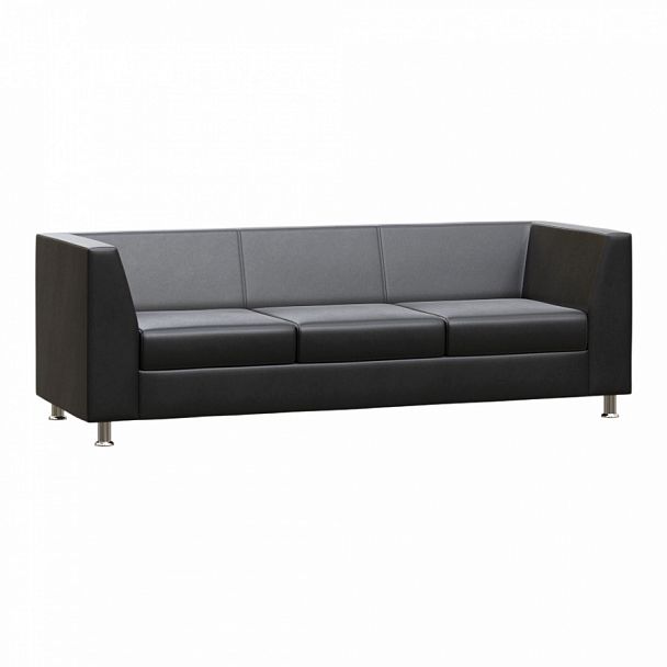 Диван с подлокотниками трехместный "PRIME" PR.DP-3 черный кз - Вид 1