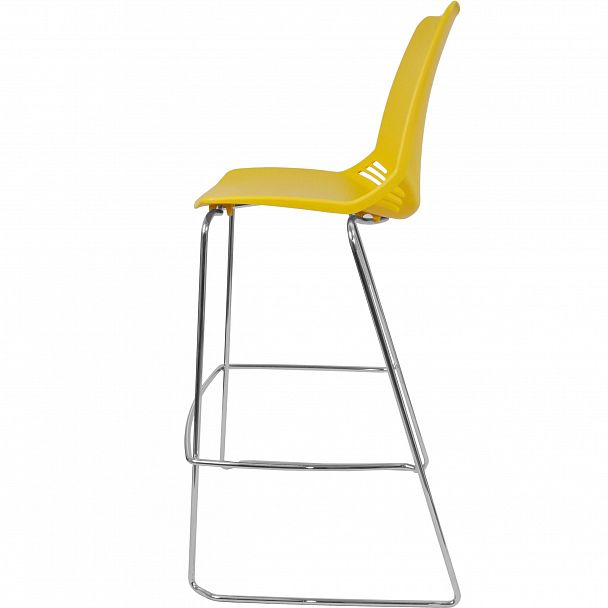 Стул Race (Пруток Барный) каркас Хром, желтый - Вид 2