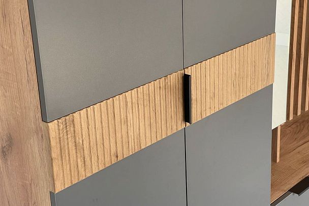 Бери Шкаф двухдверный MPR-024.2564 дуб крафт золотой/графит - Вид 6