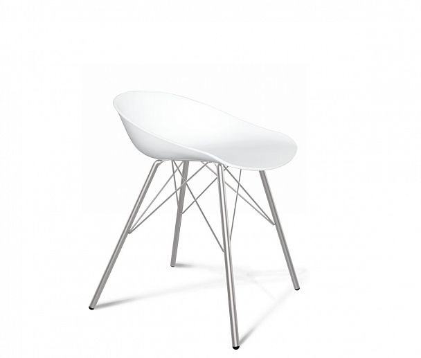 Стул Sheffilton SHT-ST19/S37 на металлокаркасе белый/хром лак - Вид 1