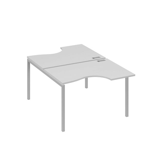 Рабочая станция каркас DUE столы (2х120) Классика A4 А4 Б2 183 БП серый / металлокаркас серый - Вид 1