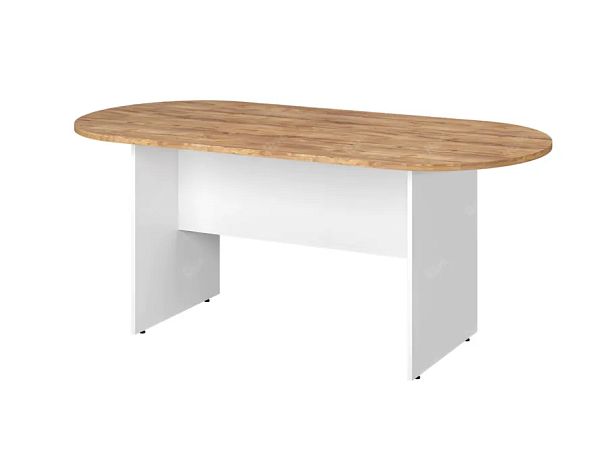 TANDEM RTD010-200-ME Конференц-стол овальный ун-й 2000х1200х750 Таксония медовая/Белый - Вид 1