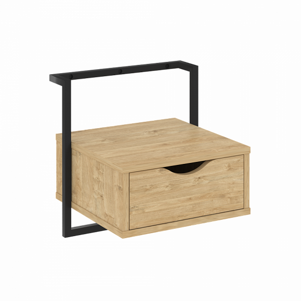 Тумба навесная "Loft" (крепление к стене) VR.L-SY1 Тиквуд Светлый/Черный - Вид 1