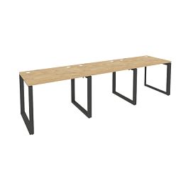 Onix Рабочая станция на О-образном м/к O.MO-RS-3.1.7 Тиквуд светлый/Антрацит металл 2940*720*750 - Фото предпросмотра