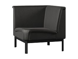 Диван Everprof Solo угловой Металл Черный Экокожа Черный - Фото предпросмотра