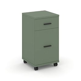 Concept Тумба мобильная 1 ящ.+1 распаш. фасад CN.TUM-011 B Кобо/Металл Черный 420*420*782 - Фото предпросмотра