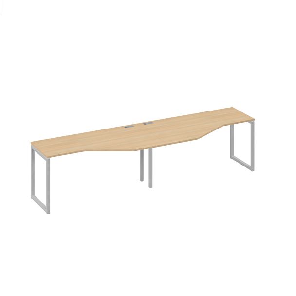Cтанция QUATTRO столы (2х160) Техно эргономичные A4 А4 Б4 055-2 БП натуральный дуб / металлокаркас серый - Вид 1