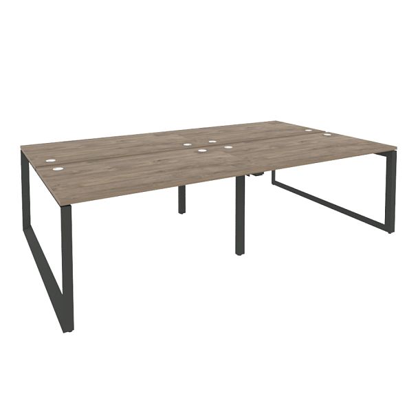 Onix Рабочая станция на О-образном м/к O.MO-D.RS-4.3.8 Тиквуд темный/Антрацит металл 2760*1635*750 - Вид 1