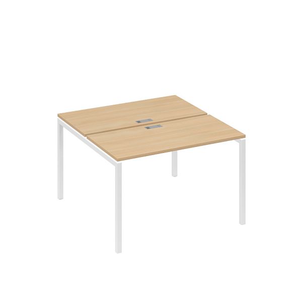 Рабочая станция с опорами DUE (2х120) A4 А4 Б2 170 БП натуральный дуб / металлокаркас белый - Вид 1